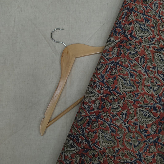 RUST HANDLOOM COTTON PRINTED KHADI FABRIC
