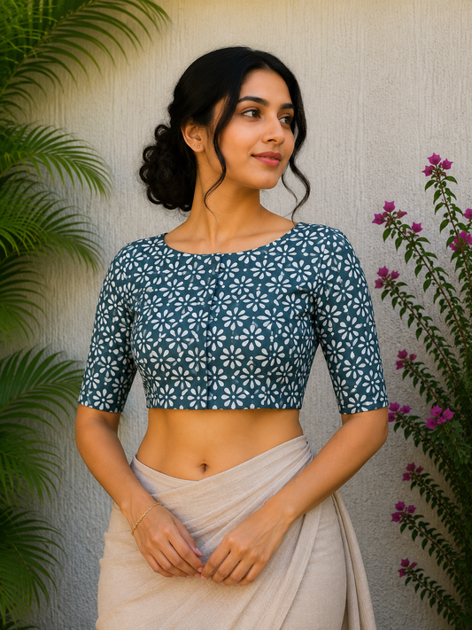LEAF GREEN READYMADE BLOUSE