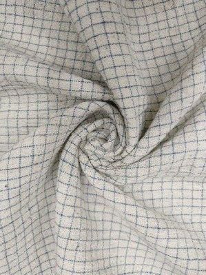 CREAM - ORGANIC KALA COTTON HANDLOOM INDIGO CHEX FABRIC