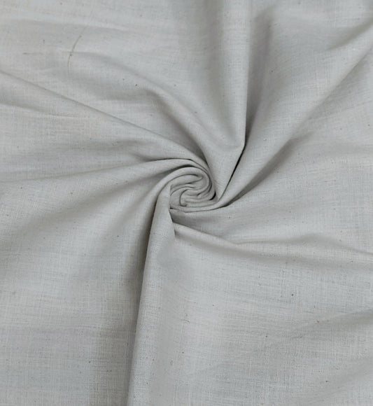 ASH WHITE - HANDLOOM COTTON KHADI FABRIC