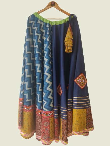 E-HALO COLLECTION INDIGO ZIGZAG SKIRT