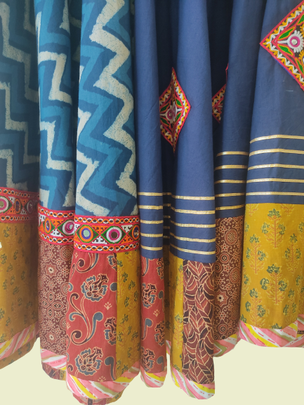 E-HALO COLLECTION INDIGO ZIGZAG SKIRT