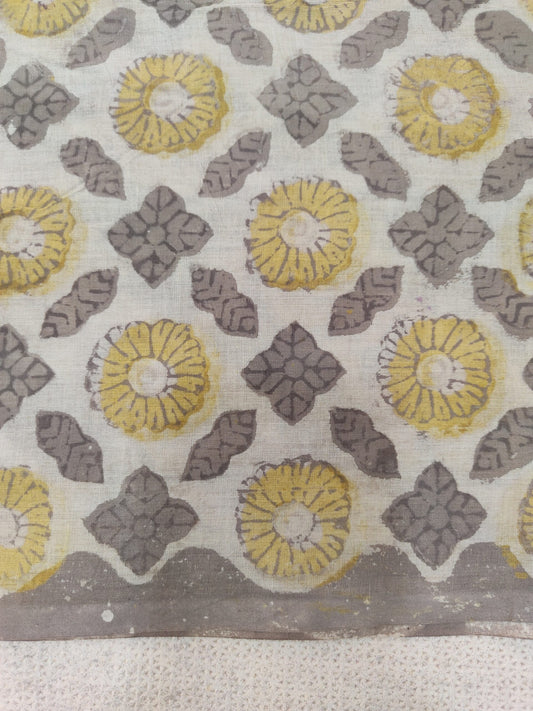 PURE COTTON NATURAL DYES JAAL BUTTI HANDBLOCK PRINTED MUL COTTON FABRIC