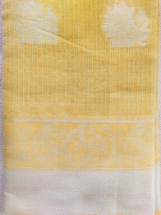 PEELA SITARA HANDWOVEN KOTA ZARI SAREE