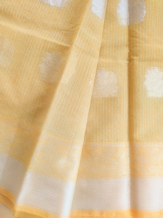 PEELA SITARA HANDWOVEN KOTA ZARI SAREE