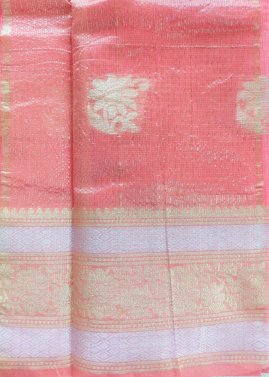 TOMATO SITARA HANDWOVEN KOTA ZARI SAREE