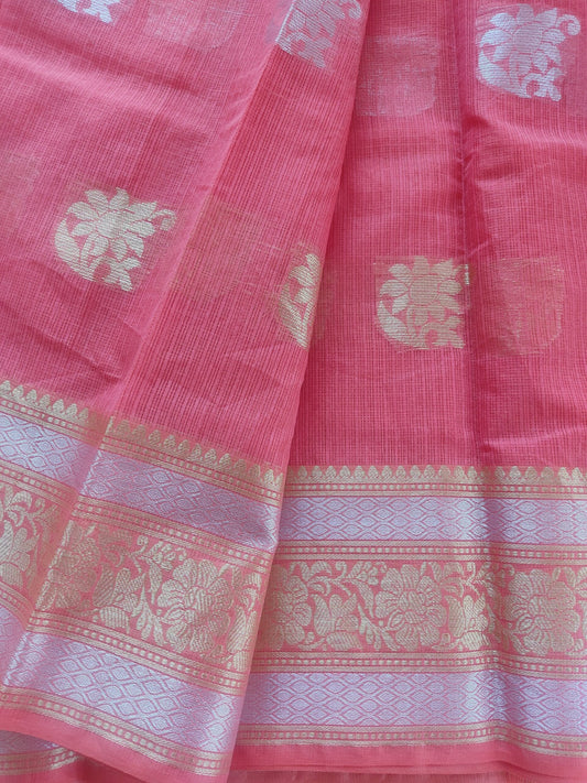 TOMATO SITARA HANDWOVEN KOTA ZARI SAREE