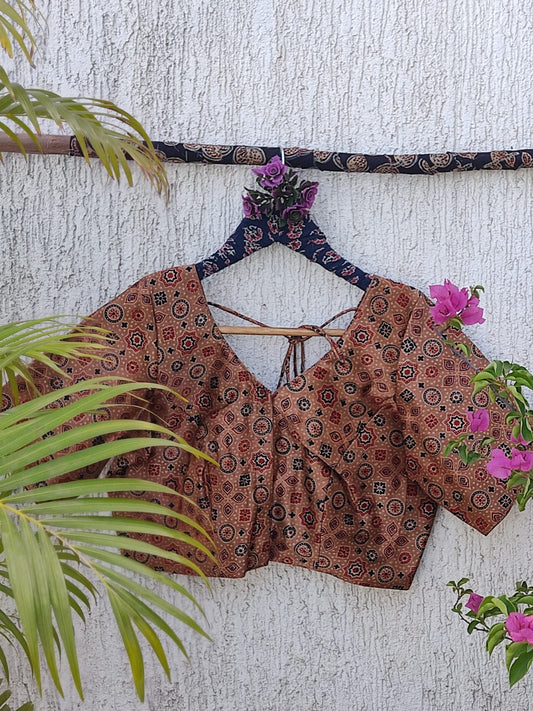PEACH SILK READYMADE BLOUSE