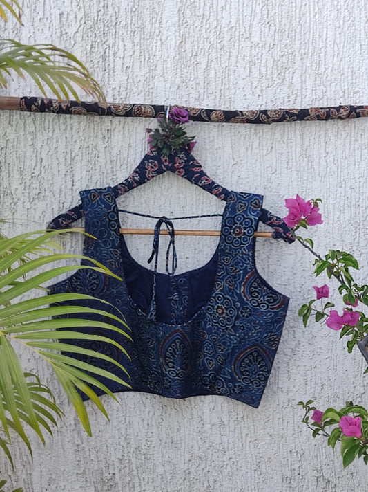 INDIGO MOR SILK READYMADE BLOUSE