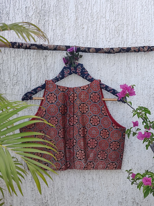 MAROON SILK READYMADE BLOUSE