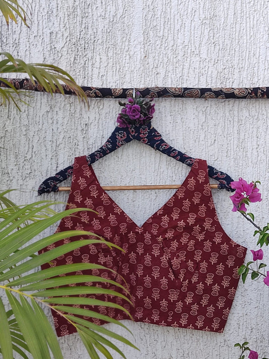 RUST MAROON READYMADE BLOUSE