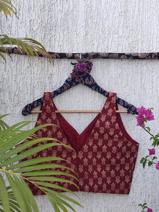 RUST MAROON READYMADE BLOUSE