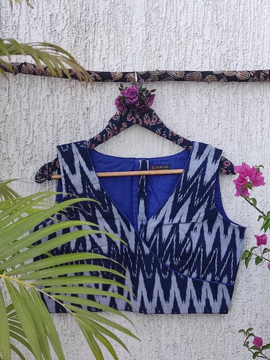BLUE IKAT READYMADE BLOUSE