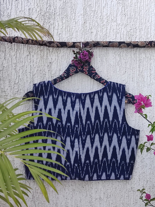 BLUE IKAT READYMADE BLOUSE