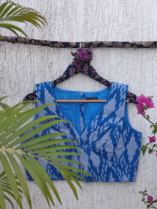 BLUE IKAT READYMADE BLOUSE