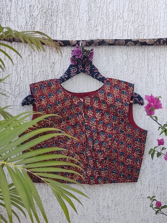 MAROON SANGANERI READYMADE BLOUSE