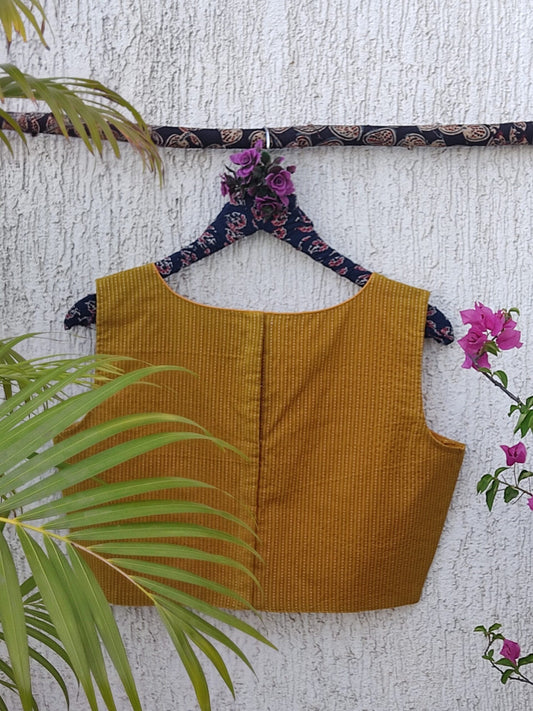 MUSTARD KANTHA READYMADE BLOUSE