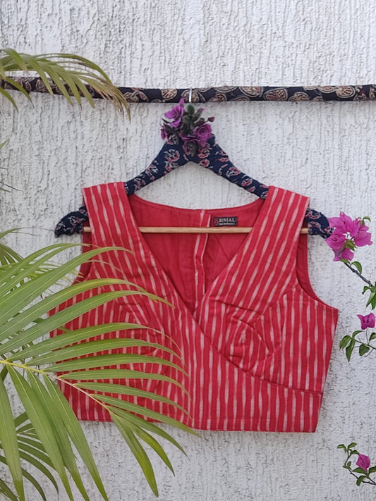 RED IKAT READYMADE BLOUSE