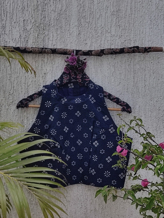 INDIGO BANDHINI PRINTED READYMADE BLOUSE