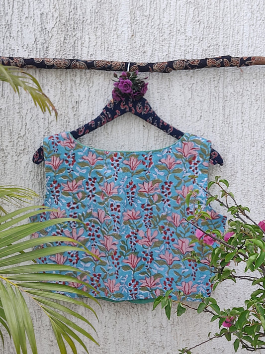SEA BLUE SANGANERI READYMADE BLOUSE