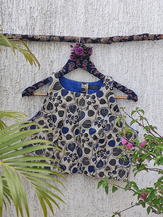 CREAM KALAMKARI READYMADE BLOUSE