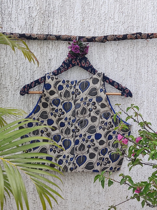 CREAM KALAMKARI READYMADE BLOUSE