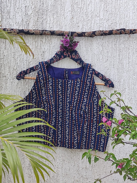 INDIGO STRIPES READYMADE BLOUSE