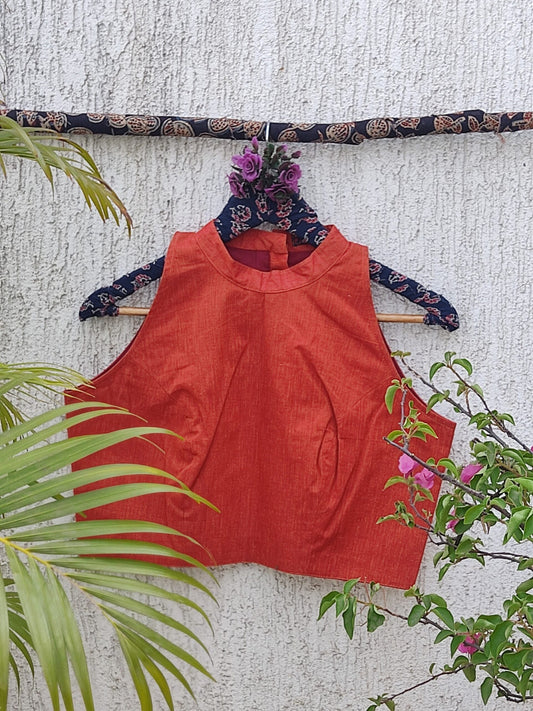 ORANGE HANDLOOM READYMADE BLOUSE