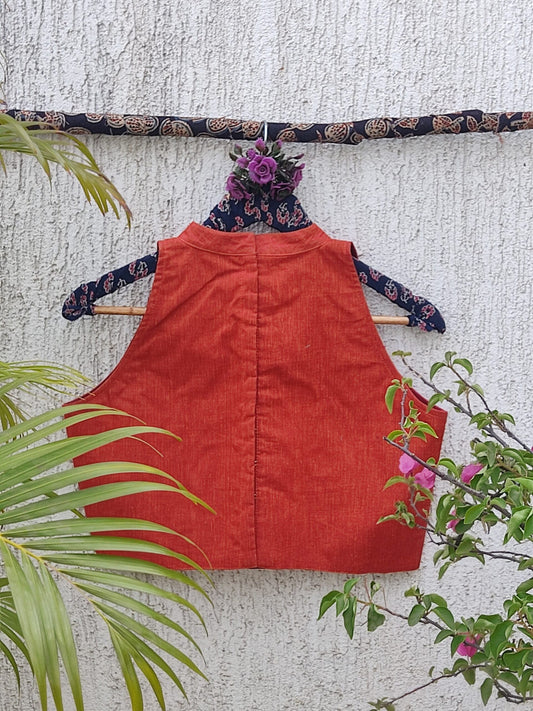 ORANGE HANDLOOM READYMADE BLOUSE