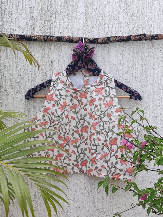 OFFWHITE HANDBLOCKPRINTED READYMADE BLOUSE