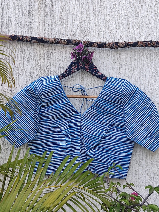 BLUE STRIPES READYMADE BLOUSE