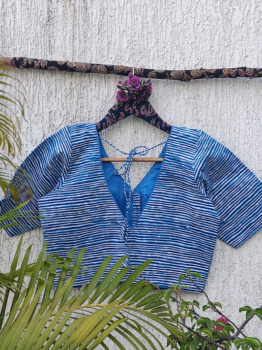 BLUE STRIPES READYMADE BLOUSE