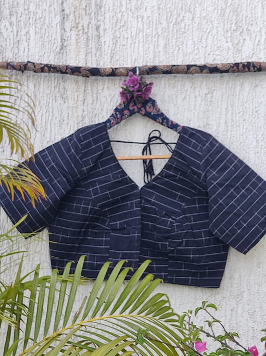 BLACK CHEX READYMADE BLOUSE