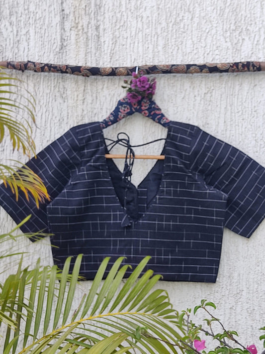 BLACK CHEX READYMADE BLOUSE