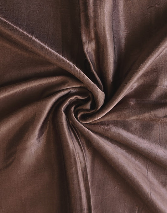 HICKORY BROWN MASHRU PLAIN SILK