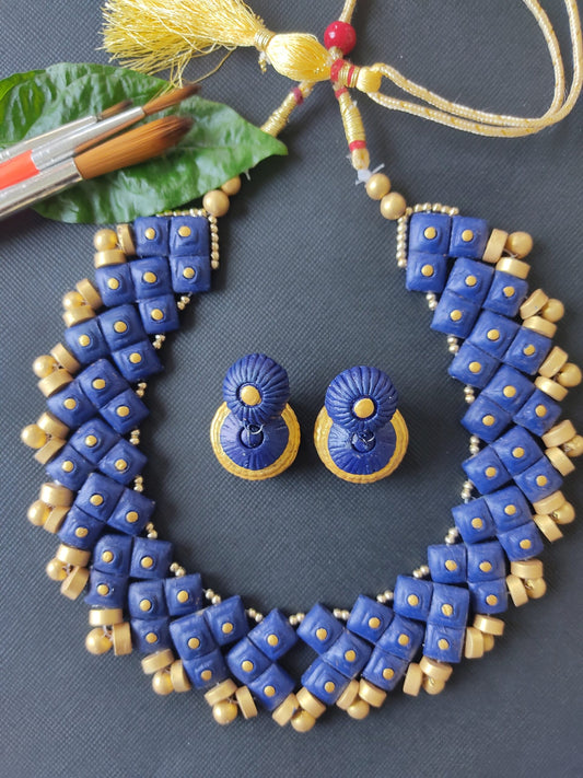 Terracotta Blue Handpainted Set