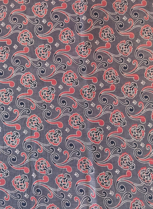 PURE COTTON BROWN AJRAKH PRINTED COTTON FABRIC