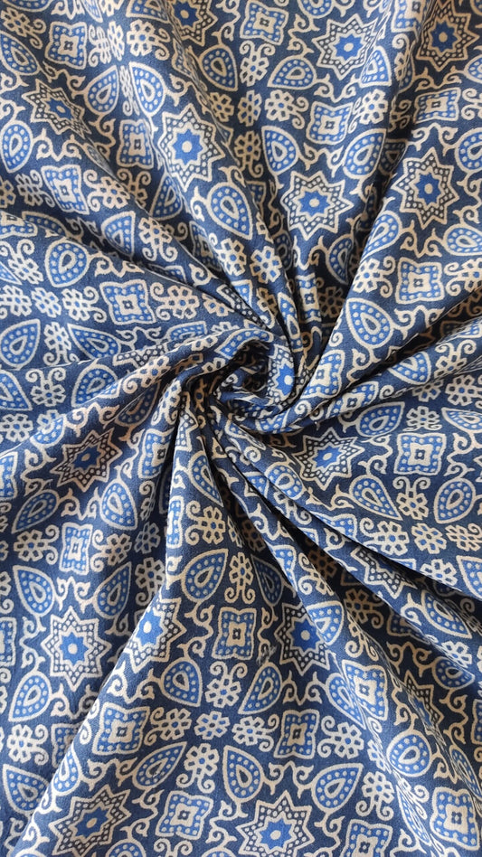 PURE COTTON BLUE PRINTED COTTON FABRIC