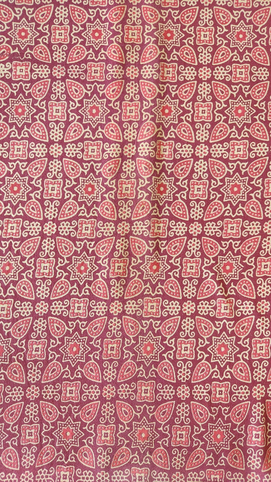 PURE COTTON RUST MAROON PRINTED COTTON FABRIC