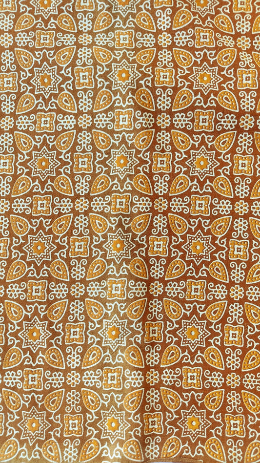 PURE COTTON MUSTARD PRINTED COTTON FABRIC