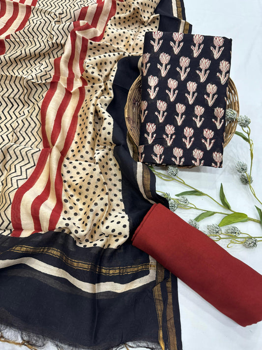 Traditional Indian Chanderi silk suit set