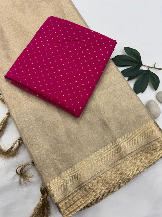 GOLDEN TISSUE SAREE 16