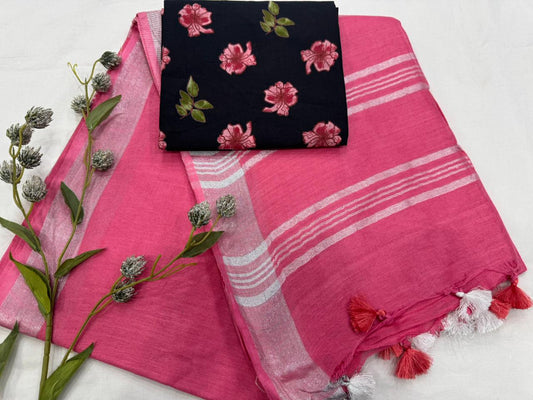 Cotton Linen Saree – Simple, Elegant & Breathable Fabric