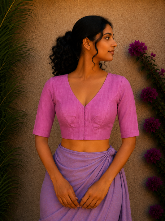 COTTON PLAIN READYMADE BLOUSE
