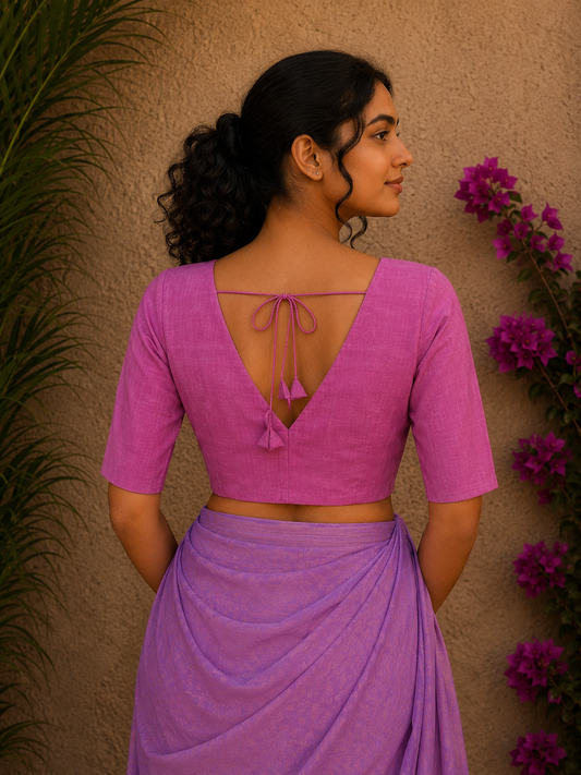 COTTON PLAIN READYMADE BLOUSE