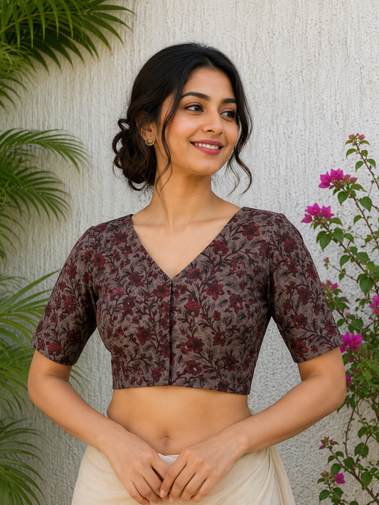 BROWN READYMADE BLOUSE