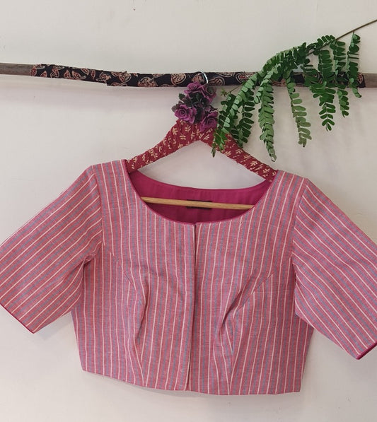 PINK STRIPES READY MADE BLOUSE