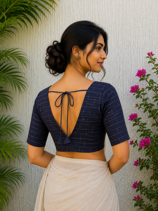 BLACK CHEX READYMADE BLOUSE