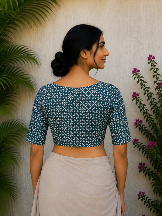 LEAF GREEN READYMADE BLOUSE