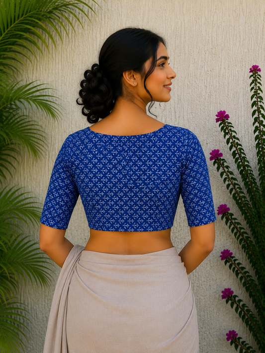 INDIGO HANDBLOCK PRINTED READYMADE BLUE